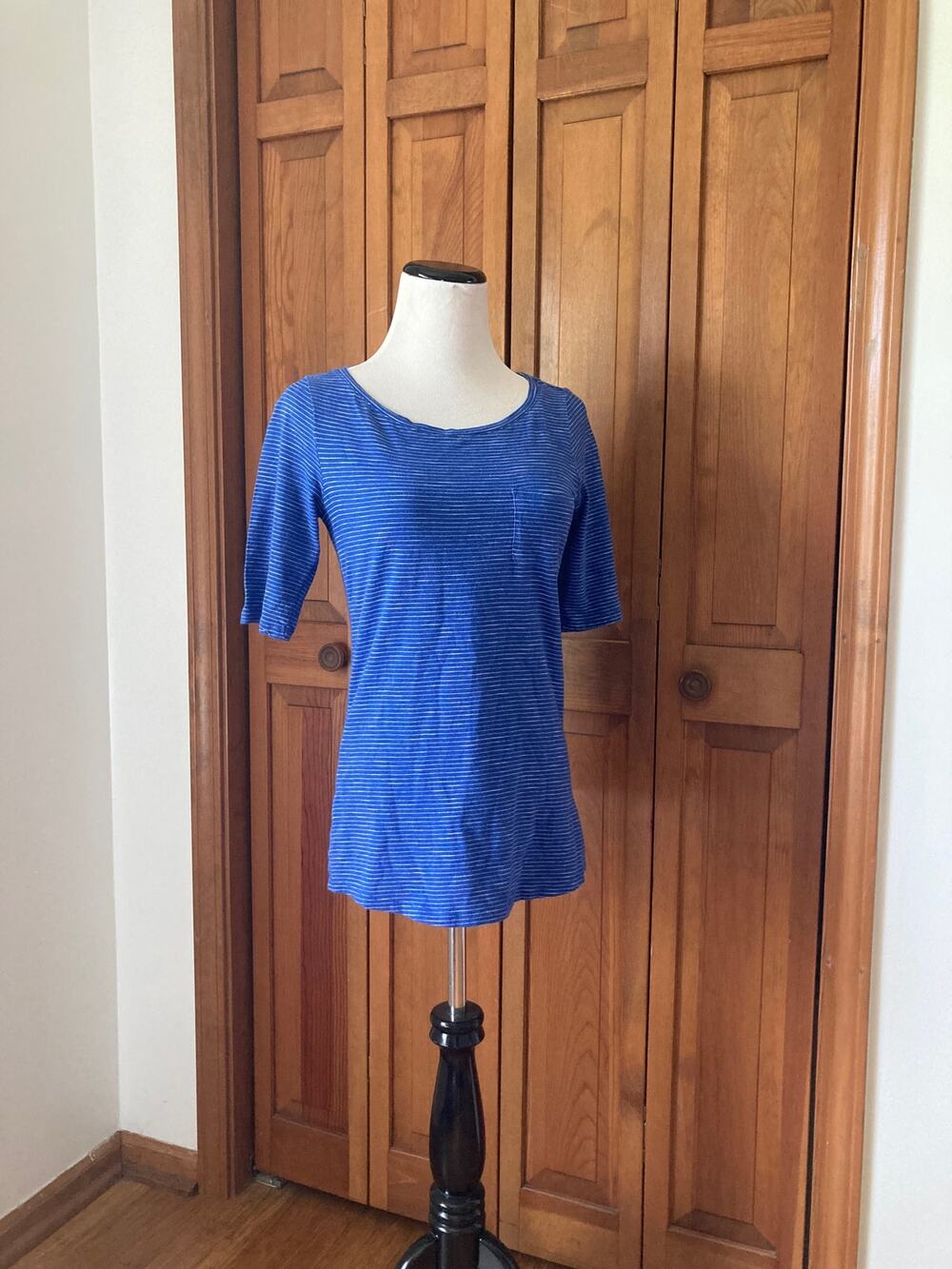Boden Blue Striped T-Shirt, Size XS